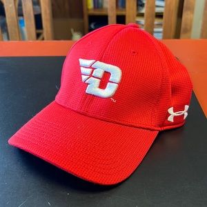 Under Armour Dayton Fliers S/M Red Fitted Hat. LIKE NEW CONDITION!
